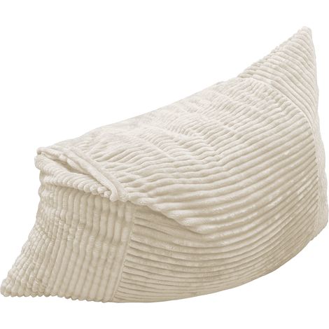 Poltrona pouf convertibile oversize in velluto a coste bianco MODENUIT (1/5)
