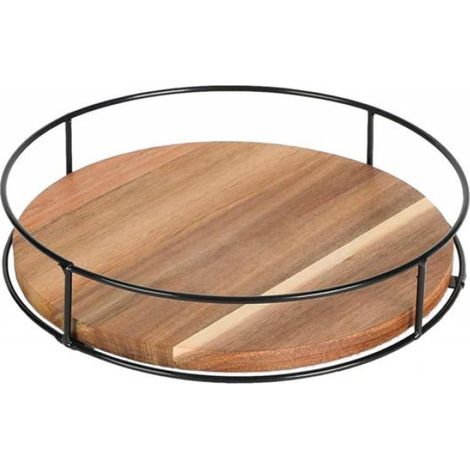 Plateau tournant en bois, plateau tournant pour organisateur de cuisine, plateau tournant à 360 degrés pour comptoir ou table à (1/5)