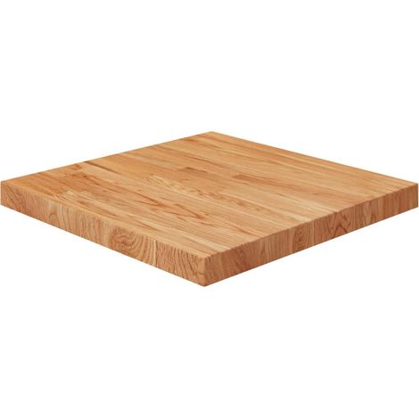 Dessus de table Plateau De Table Plan de travail carré Marron clair 50x50x4 cm Bois chêne traité BZTHBS428490 (1/4)