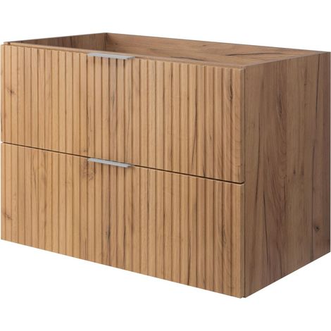 Mobile lavabo, Rovere Craft, 80 x 57 x 46 cm, maniglia argento, senza piano (1/5)