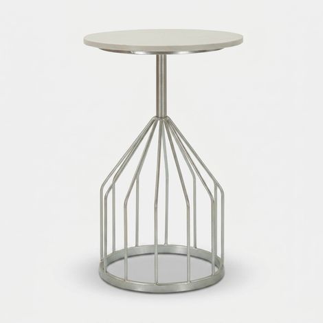 Beistelltisch Mauro Ferretti silber Marmor 38 cm (1/5)
