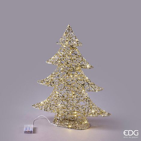 EDG Enzo De Gasperi Albero di Natale Led Intreccio 60 MicroLed H 60 Cm L 48 Cm L 11 Cm IP20 Gold (1/2)
