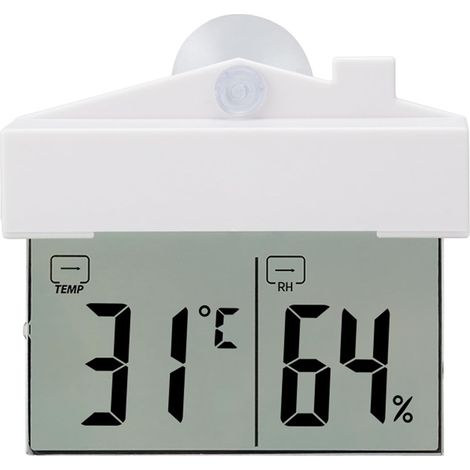 Thermomètre de Fenêtre Numérique, Hygromètre Thermomètre d'humidité à l'intérieur à l'extérieur avec écran LCD, Mesure de Température et d'humidité, Montage Mural (1/5)