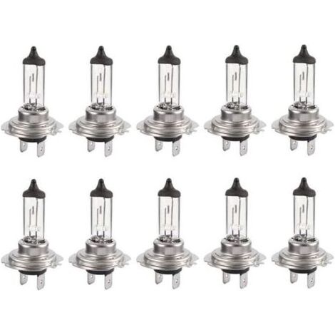 Pair Lot de 10 ampoules halogène H7 12V 55WLumière blanche chaude 4300KÉtanchéité IP68Durée de vie 50 000 heures 10pcs (1/4)