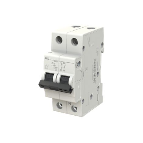 Interruttore magnetotermico 1p+n 10a curva c 4,5ka 230v 2 moduli aeg dg41nc10