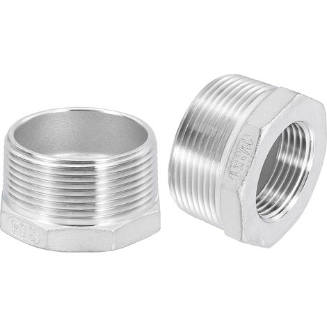 5Pcs 3/4" Mâle à 1/4" Femelle NPT 304 Acier Inoxydable Réducteur Hex Bushing, Adapter Raccord pour systèmes industriels, pétrole/gaz, eau, HVAC et plomberie - 1-1/2" Male to 1" Female (1/5)