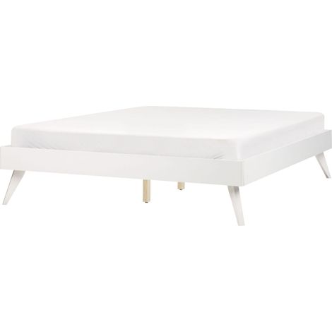 Letto in Legno bianco con Rete a Doghe Gambe in Legno 140 x 200 cm Berric (1/5)