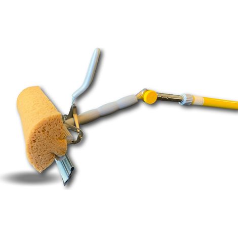 Kibros – Lave vitre articulé avec manche téléscopique 110-170 cm – Nettoyage sans traces – Essorage facile – Pour véranda et baies vitrées