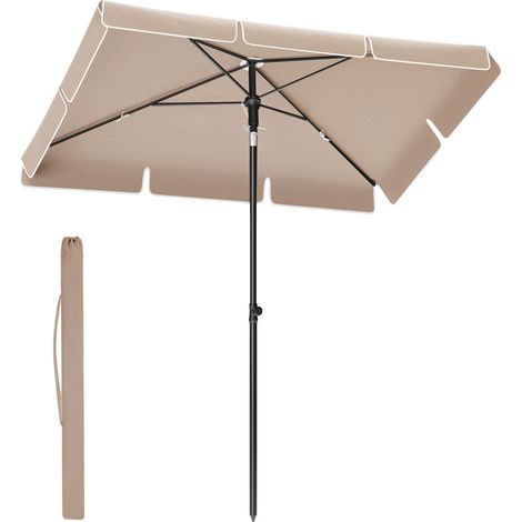 Songmics – Parasol droit 230 x 150 cm – Hauteur réglable 175-245 cm – Inclinable 30° – Protection UPF 50+ – Toile polyester 160 g/m² – Sac de transport inclus