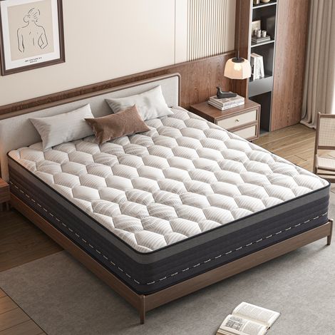 Pocket Sprung Mattress 90x200cm, 25cm Deep Memory Foam Mattress, Medium Firm H2 Support (1/4)