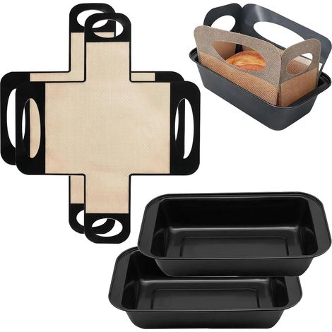 2Stk Edelstahl Brotbackform 27,5x15x6cm Antihaft Kastenform Set, für Küche, Backofen und vielseitige Backideen (1/5)