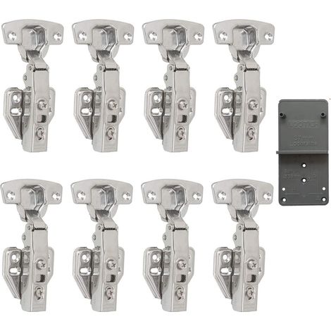 Cerniera anteriore ammortizzata da 110° 35 mm con ammortizzatore idraulico per anta mobile da cucina, cerniera automatica con ammortizzatore integrato, set da 8 pezzi (1/5)