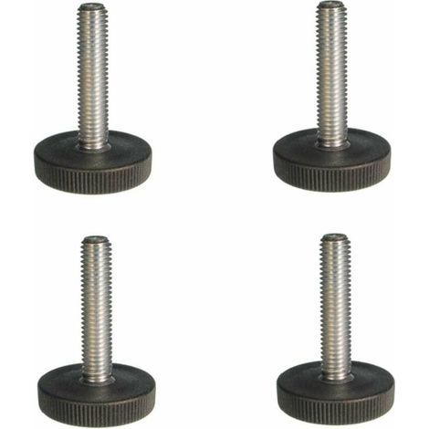4x vis pied M6 x 20 base 29mm bouton moleté tête plastique molette meuble table chaise (1/2)