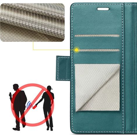 Custodia per Motorola Moto G56 5G, Litchi lucido, con chiusura a portafoglio, verde (1/5)