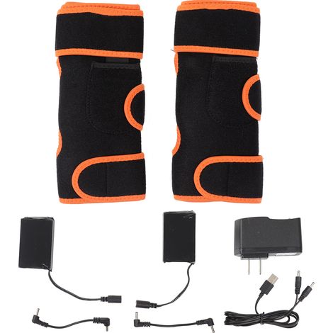 Genouillère chauffante USB rechargeable, lavable, coussin chauffant avec 3 températures réglables pour course à pied et cyclisme, prise américaine 100-240V (1/5)