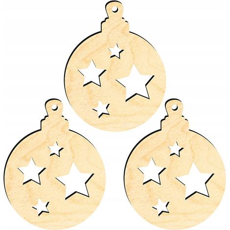 DECORAZIONI IN LEGNO PER ALBERO DI NATALE Z1 3 pz. (1/3)