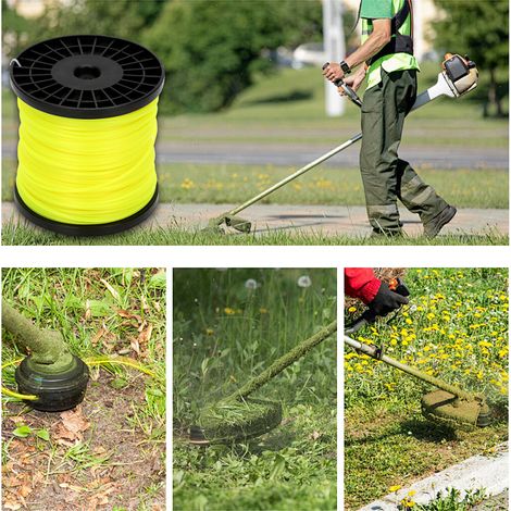 Jiubiaz Trimmerfaden 2,4 mm rund 100 m robuster Nylon Mähfaden für Rasentrimmer