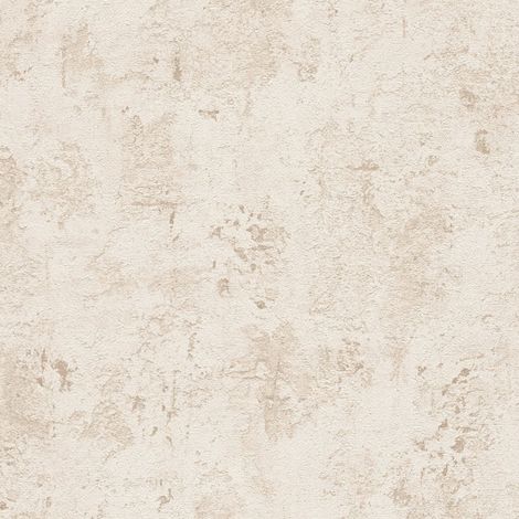 Carta da parati effetto stucco intonaco Profhome 388236 Carta da parati TNT goffrata a caldo strutturata a rilievo opaca crema beige 5,33 m2