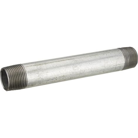 Tubo de alimentación roscado, acero galvanizado, en barra, diam. 26 x 34 mm, largo 0,20 m Sans marque