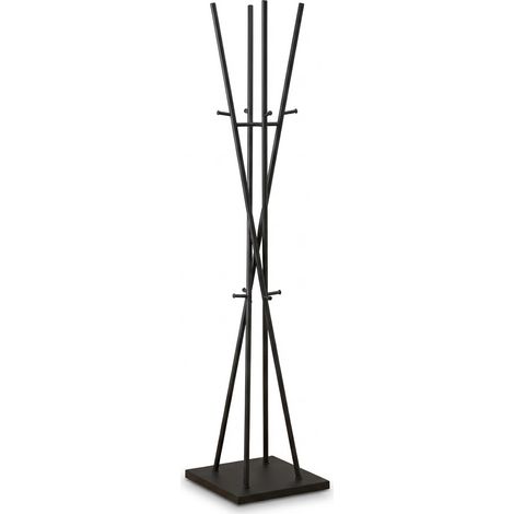 Appendiabiti Moderno Ferro Salvaspazio Attaccapanni Terra 40x40x182 cm Nero