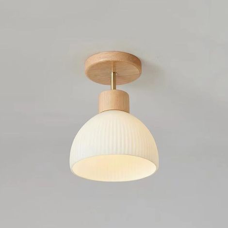Petit plafonnier en verre de style japonais for la maison, art en bois, plafonnier encastré, couloir nordique, escaliers à proximité des plafonniers, plafonnier d'entrée intérieure(3000K Blanc Chaud) (1/4)