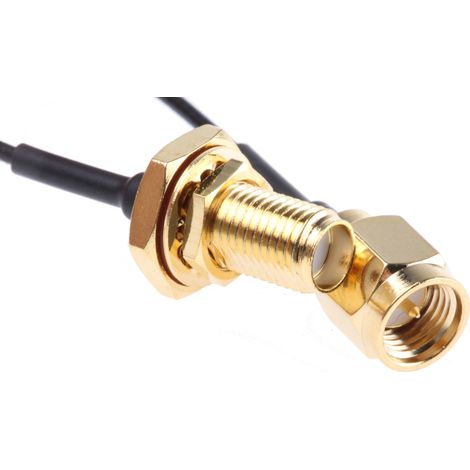 Câble coaxial RS PRO, Avec connecteur SMA à contact femelle Noir, 100mm ( Prix pour 1 )
