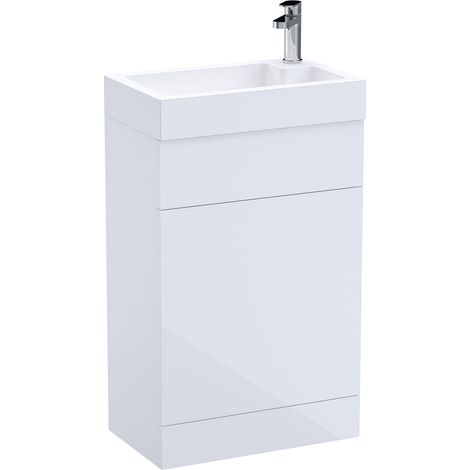 Nuie Athena Gloss White 500mm 2 in 1 Toilet and Basin Unit - PRC141B (1/4)