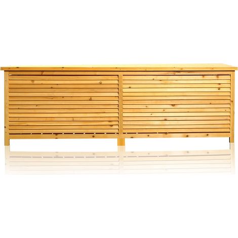 170CM XXL Holz Bank Auflagenbox Kissenbox Gartenbox Gartentruhe Truhe Holztruhe (1/5)