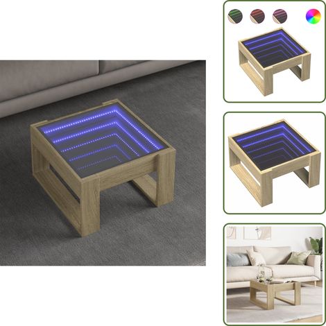 vidaXL Couchtisch mit Infinity-LED Sonoma-Eiche 50x53x30 cm (1/5)