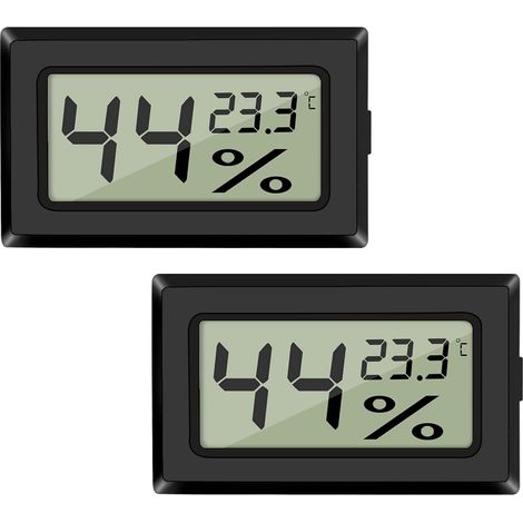 2er-Pack Mini-Digitalthermometer mit LCD-Temperatur- und Feuchtigkeitsanzeige