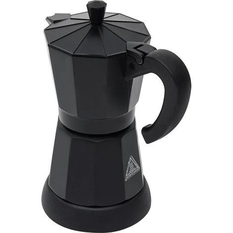Cafetera eléctrica tipo moka, capacidad de 300 ml, potencia de 480 W, diseño moderno. (1/2)