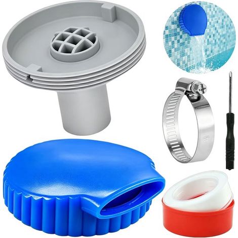 Buse de piscine - 32 mm - Buse d'entrée de piscine Kit de buses de piscine 32 mm - Convient pour piscine Intex Bestway - Buse de sortie de buse de piscine - Buse d'entrée - Pour piscine à paroi en aci (1/5)