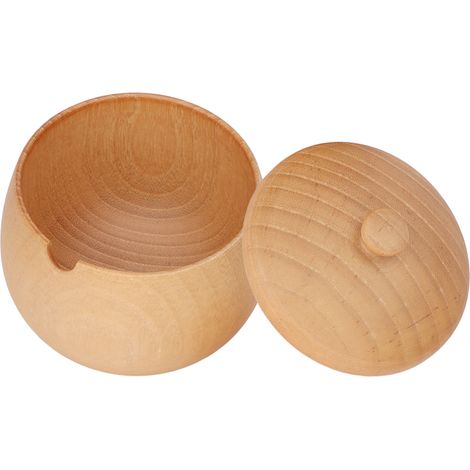 Pot à condiments en bois de jujubier acidulé, style japonais, anti-poussière, classique, à couvercle rabattable, idéal pour la cuisine. (1/5)