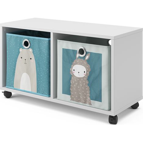 Estantería infantil , Blanco, 72 x 42.4 cm con 2 cajas plegables, Vicco (1/5)