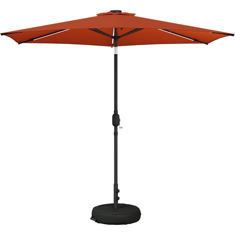Parasol da giardino con luci LED e base 270 x 270 cm Poliestere vidaXL (1/5)