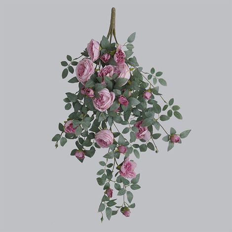 Décoration de linteau de porte, fausse vigne de roses, simulation d'aménagement paysager de fenêtre, 22 têtes de roses Austin, suspension murale (1/5)