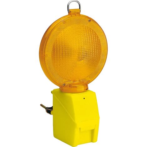 Lampeggiatore cantiere luce led giallo posto 1 batteria (1/4)