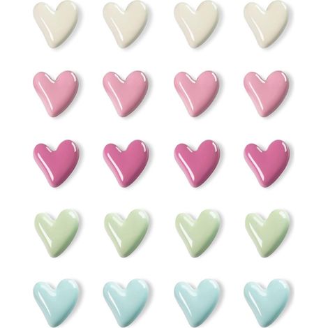 TuseRxln Aimant de réfrigérateur - Aimants puissants - Décoratif en forme de cœur et utilisation polyvalente - 20 pièces - Pour enfants et adultes Rouge (1/5)
