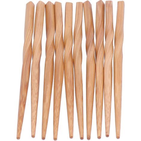 5 paires baguettes bambou torsadées originales, set écologique réutilisable pour maison restaurant (1/5)