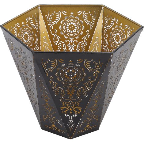 Abat-jour de style scandinave moderne E27 E26 en fer forgé hexagonal sculpté pour la décoration de chevet (1/5)