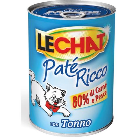 PATE' PER GATTI 'LECHAT RICCO' tonno naturale - gr 400- 24 pezzi - MONGE