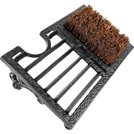 Relaxdays boot scraper with brushes, cast iron, for shoes & boots, entrance & garden, black (1/5)