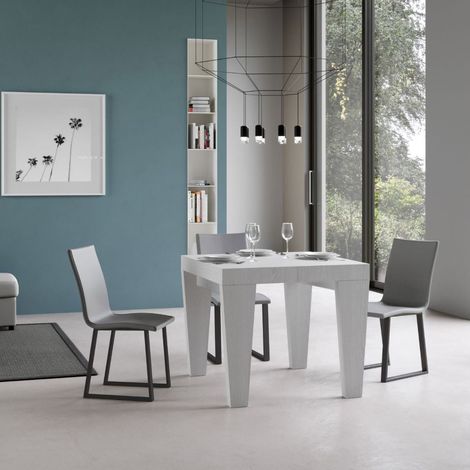 Tavolo SPIMBO 90X90 allungabile a 180 cm Bianco Frassino (1/5)