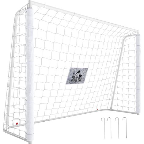 Fußballtor Metall HOMAIRE L186xB62xH123 cm Weiß für Kinder und Jugendliche, stabile Konstruktion (1/5)