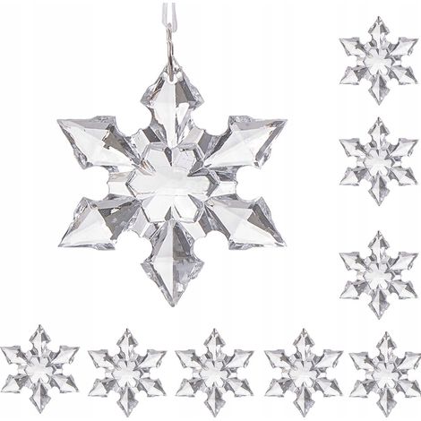 PENDENTE PER L'ALBERO DI NATALE A FORMA DI FIOCCO DI NEVE 9PZ