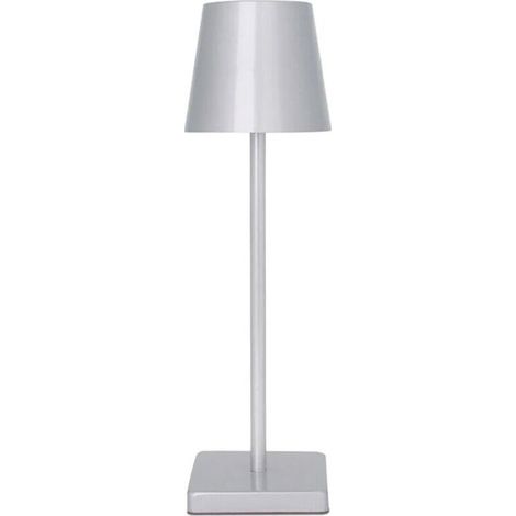 LAMPADA DA TAVOLO TOUCH LED MODERNA RICARICABILE BAR HOTEL RISTORANTE SILVER (1/6)