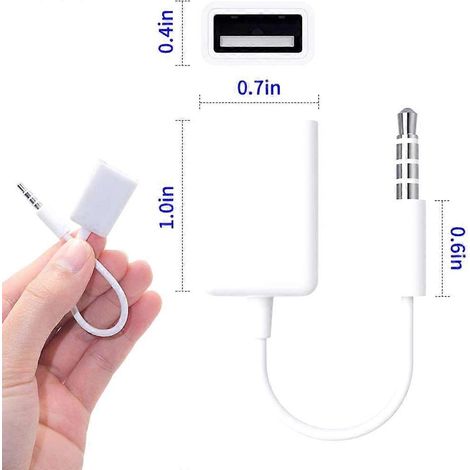 Adaptateur de câble audio USB-Aux, prise jack 3,5 mm vers prise jack 2,0 mm (câble OTG, décodeur F)