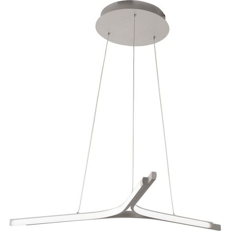 Suspension blanche LED Lampe à suspendre de table à intensité variable, optique à trois étoiles, aluminium, 44W 3400lm 3000K, DxH 70x200cm, Fabas Luce 3546-40-101