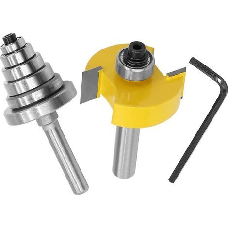 8mm Fraise de Défonceuse à Feuillure Routeur Bit Avec 6 Ensemble Roulements Pour Plusieurs Profondeurs 28,6 mm, 22,2 mm, 19,05 mm, 15,9 mm, 12,7 mm, 9,52 mm Outil de Menuiserie (1/5)