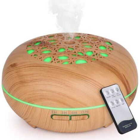 550ML Essential Oil Diffuser – Electric Wood Grain Humidifier – 3 Timer Settings – Quiet Cool Mist (1/5)